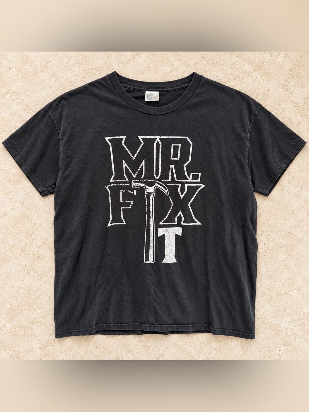 Mr. Fix Black Graphic Short-Sleeve Tee